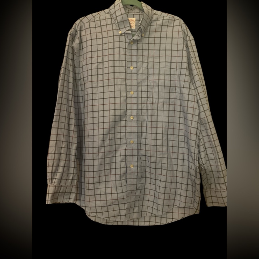 Brooks Brothers Gray Plaid Button Down Shirt